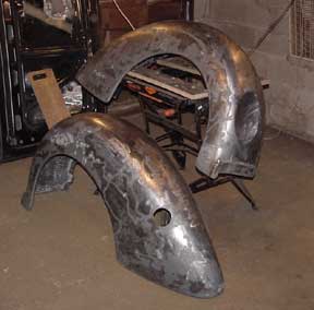rear fenders with paint removed